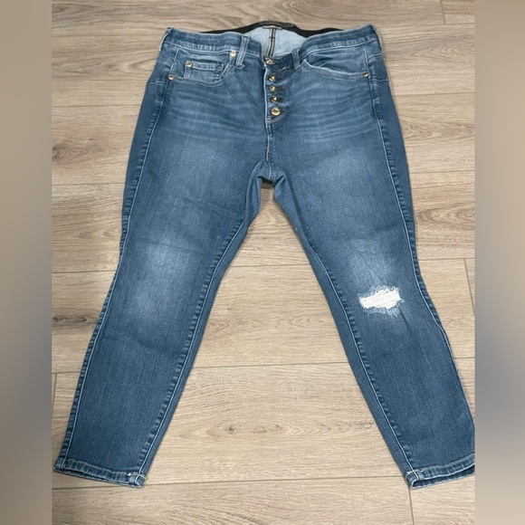 Torrid High Rise Distressed Blue Jeans - Picture 3 of 8